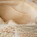 Knitting Straw Shoulder Bag Hollow Wave Large Capacity Tote Bag With Lining  Beige