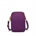 Crossbody Mobile Phone Bag Mini Vertical Coin Purse For Women Back Headphone Hole Design  Dark Purple