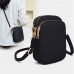 Crossbody Mobile Phone Bag Mini Vertical Coin Purse For Women Back Headphone Hole Design  Black