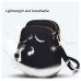 Crossbody Mobile Phone Bag Mini Vertical Coin Purse For Women Back Headphone Hole Design  Black