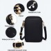 Crossbody Mobile Phone Bag Mini Vertical Coin Purse For Women Back Headphone Hole Design  Black