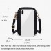 Crossbody Mobile Phone Bag Mini Vertical Coin Purse For Women Back Headphone Hole Design  Black