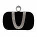 U  Shape Embellished Evening Bag Ladies Banquet Evening Clutch Bag  Black