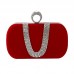 U  Shape Embellished Evening Bag Ladies Banquet Evening Clutch Bag  Red