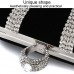 U  Shape Embellished Evening Bag Ladies Banquet Evening Clutch Bag  Black