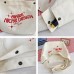 Large Capacity Canvas Bag Women Tote Printed Letter Casual Simple Shoulder Bag  White